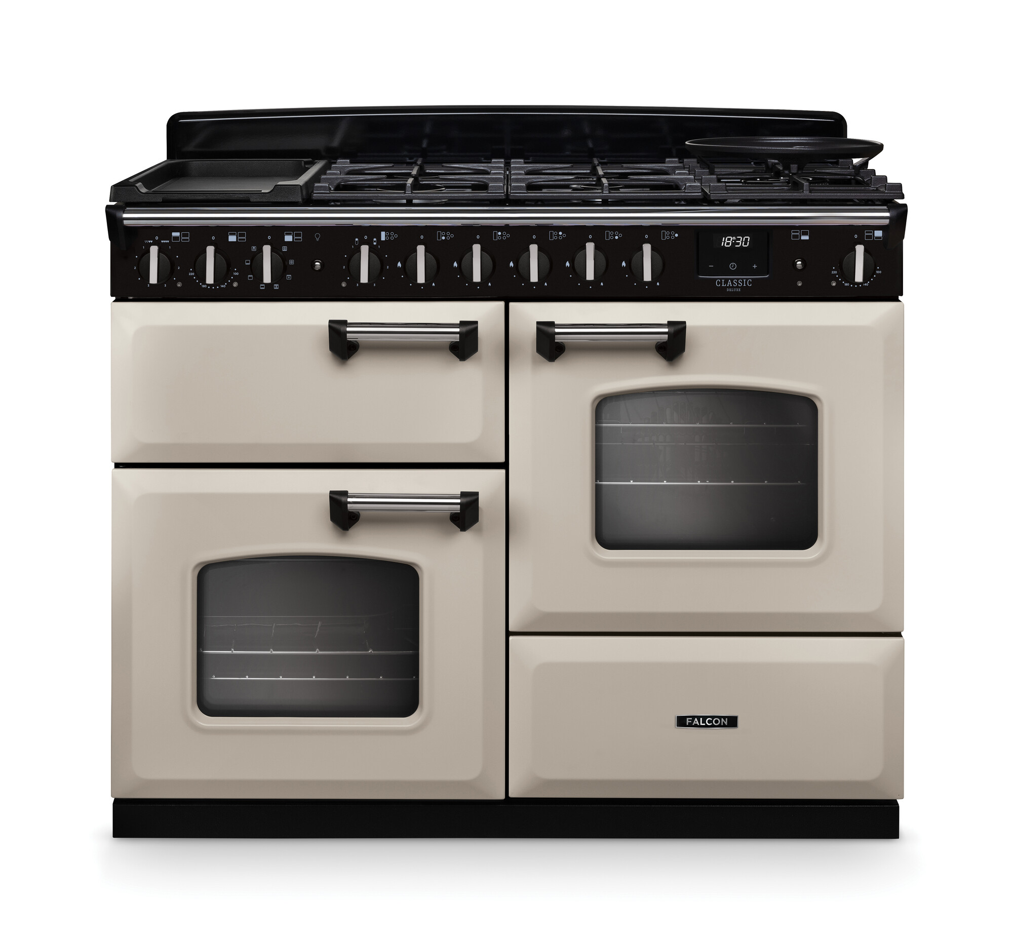 Falcon Classic 110 Gas-Standherd, Creme, 2 Öfen, 5 Brenner